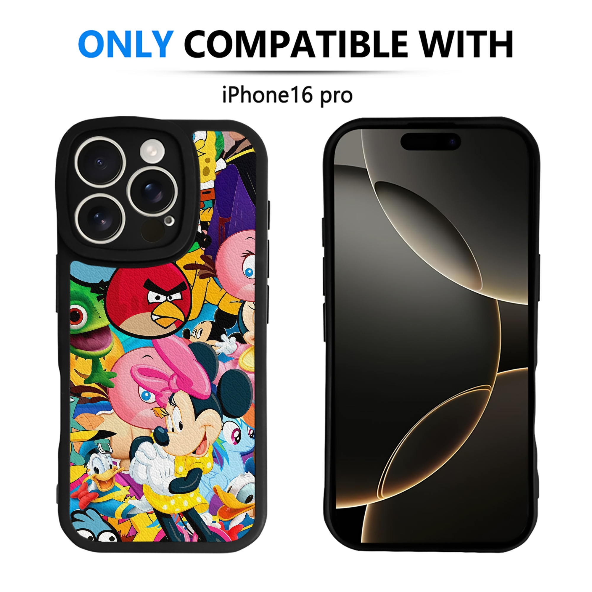 （画像用） Angry Birds アングリーバード 【iPhone 16シリーズ対応】シリコンスマホケース（レザー調） 材質：シリコン